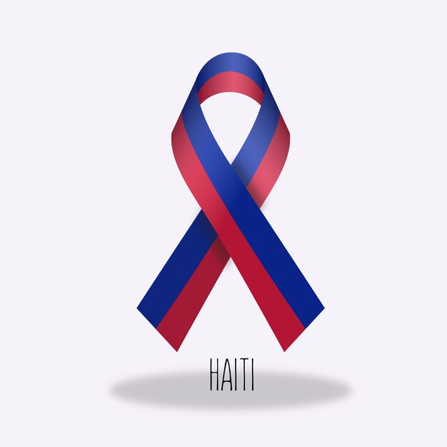 Haiti flag ribbon design