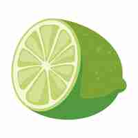 Free vector half lemon fruit on white background icon isolated