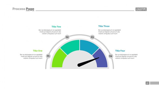 Half pie chart slide template