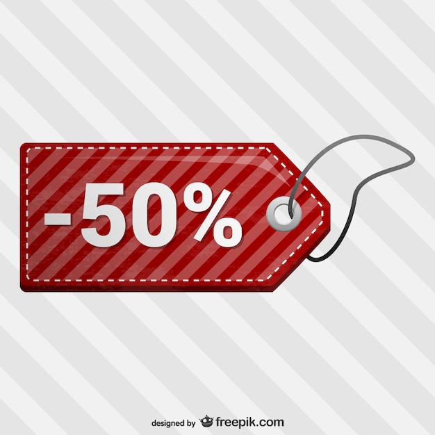 Free vector half price discount sale tags