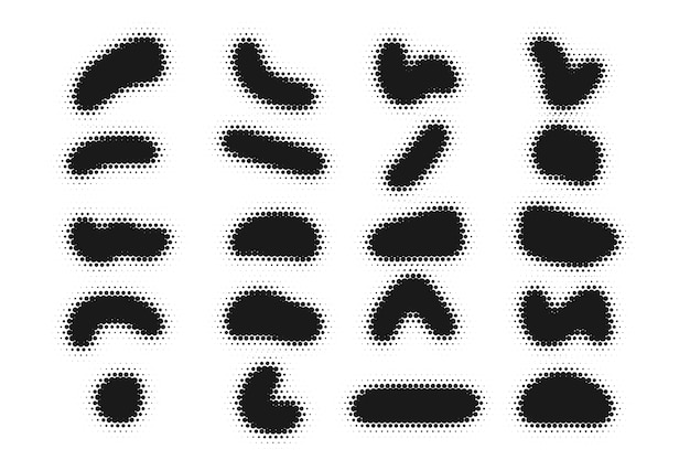하프 톤 추상 클래식 도형 컬렉션