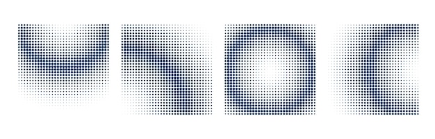 Free vector halftone background set with square shapes