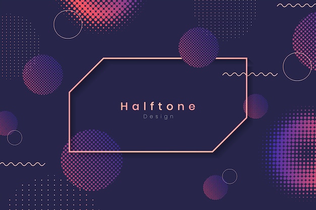 Halftone circle background frame