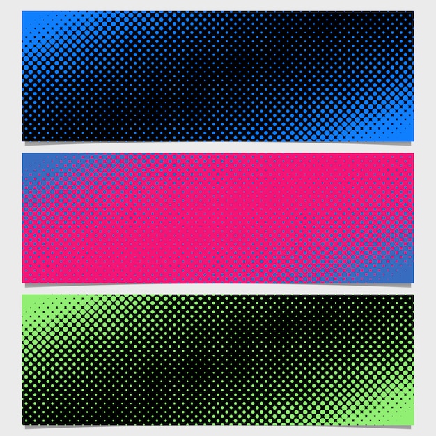 halftone dots banner collection