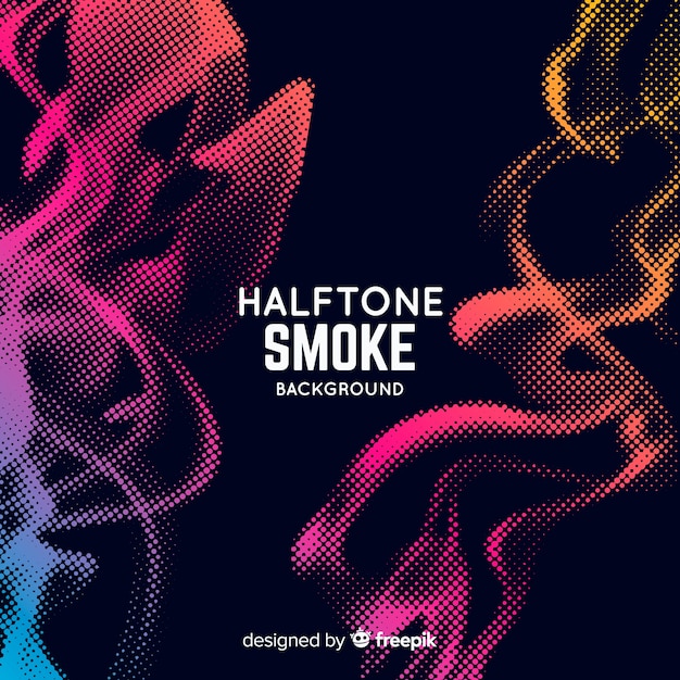 Free vector halftone effect smoke background