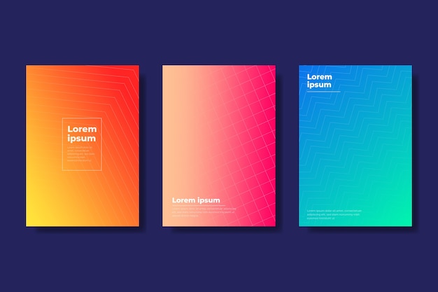 Free vector halftone gradient cover collection