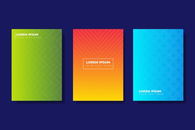 Free vector halftone gradient cover collection