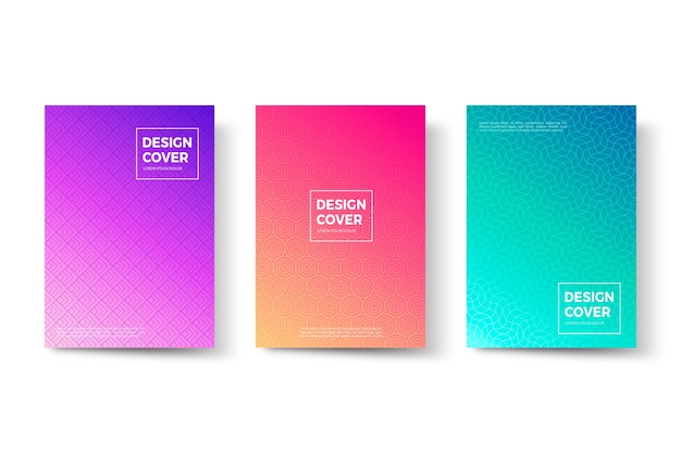 Free vector halftone gradient cover collection