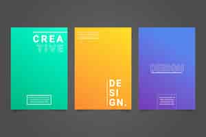 Free vector halftone gradient cover collection