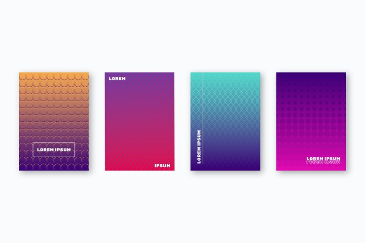 Free Vector halftone gradient cover collection