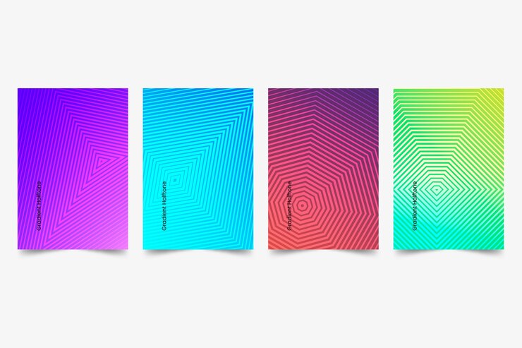 Free Vector halftone gradient cover collection