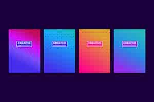 Free vector halftone gradient cover set