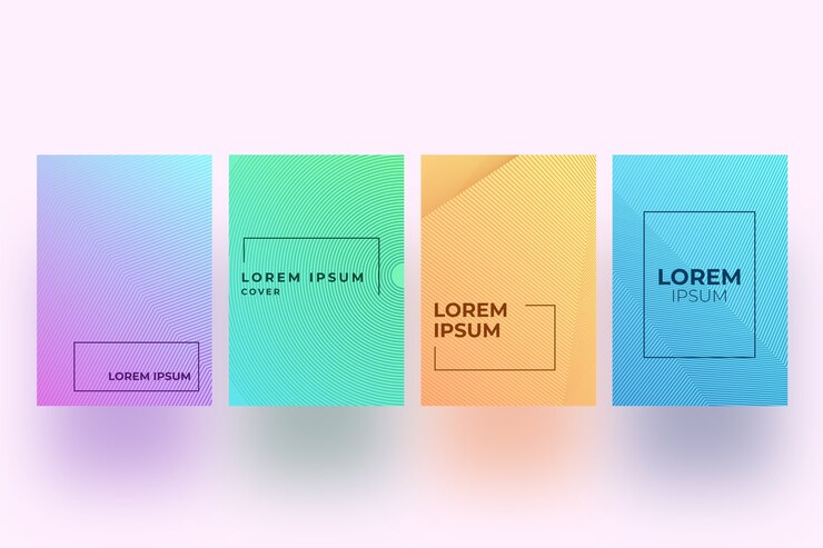 Free Vector halftone gradient design for cover collection