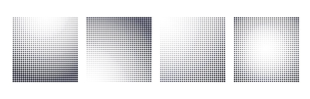 Free vector halftone gradient square shape background set