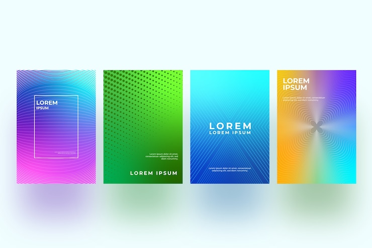 Free Vector halftone gradient theme for cover collection