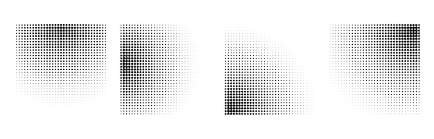 Halftone Radial Gradient Effect Background Set