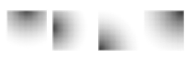 Halftone radial gradient effect background set 