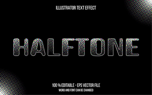 Free vector halftone text effect