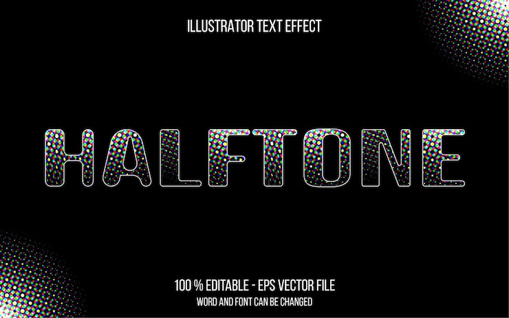 Free Vector halftone text effect