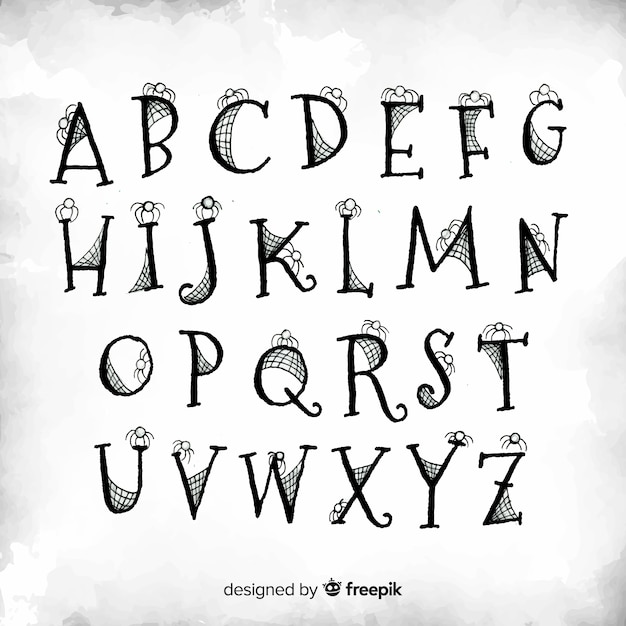 Halloween alphabet concept