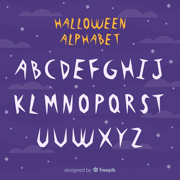 Free vector halloween alphabet concept