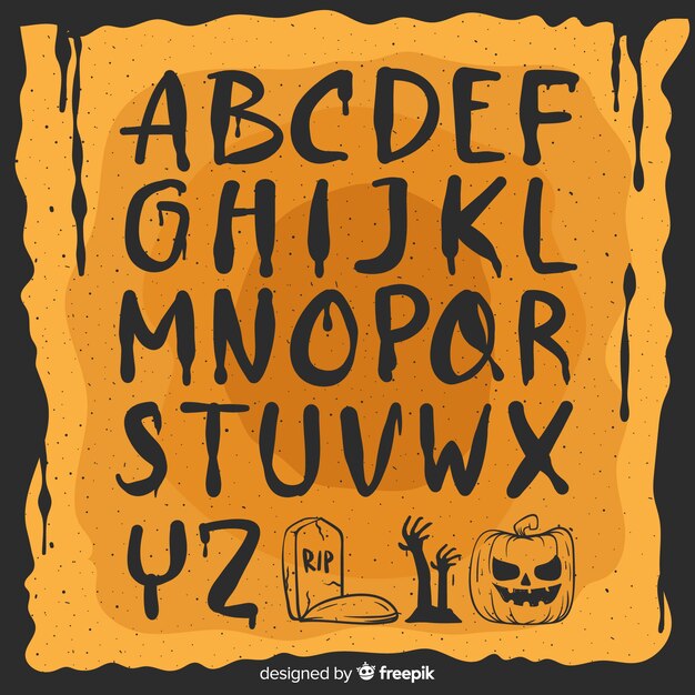 Halloween alphabet concept