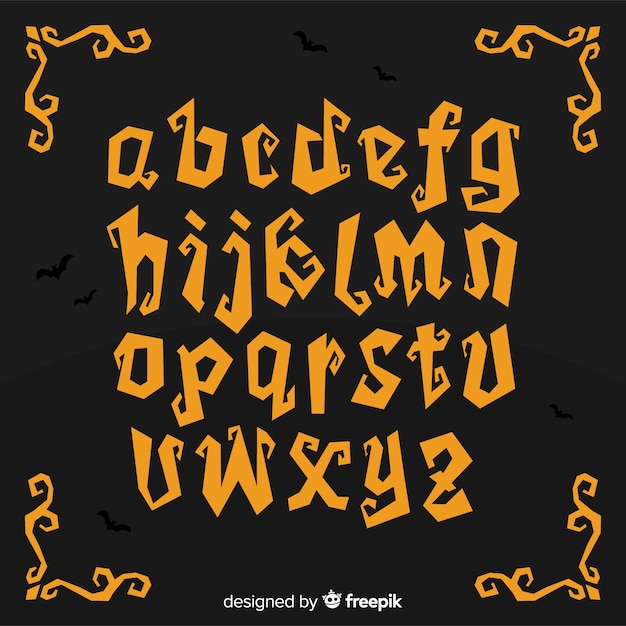 Free vector halloween alphabet concept