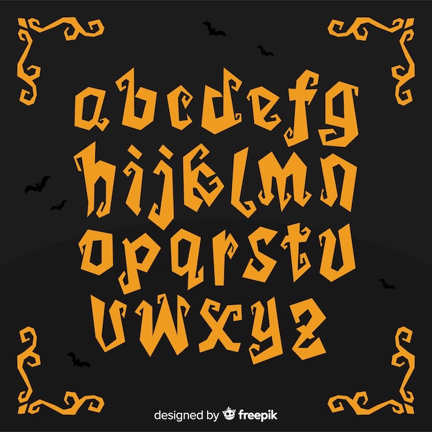 Halloween alphabet concept