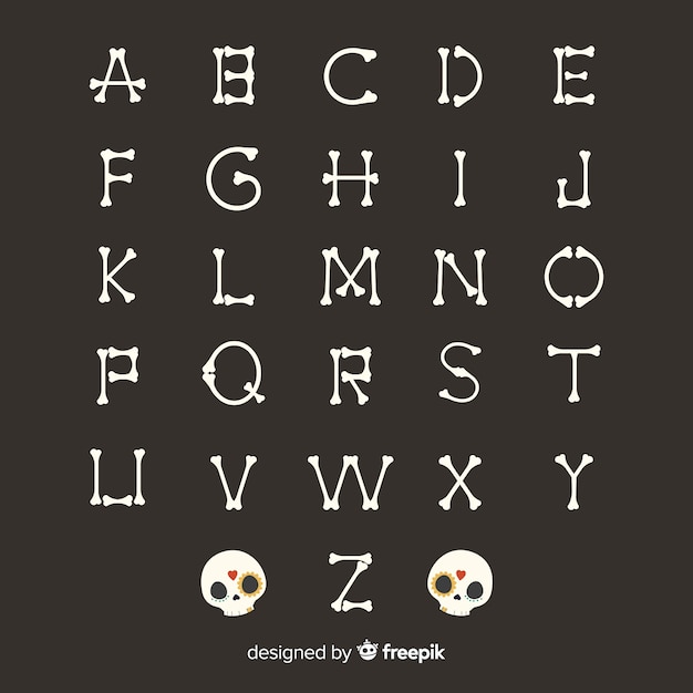 Vettore gratuito progettazione di alfabeto di halloween