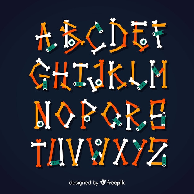 Free vector halloween alphabet set