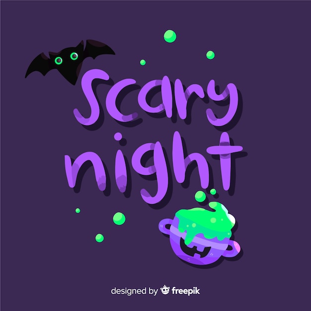 Free vector halloween background concept with lettering