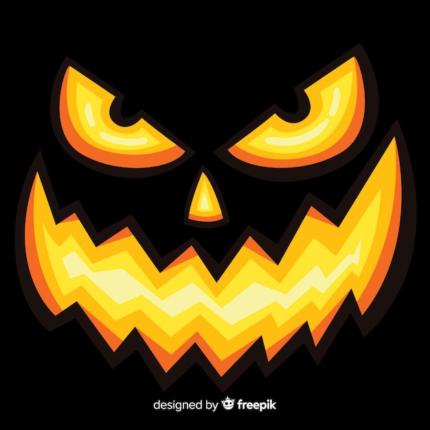 Free vector halloween background of enchanted pumpkin