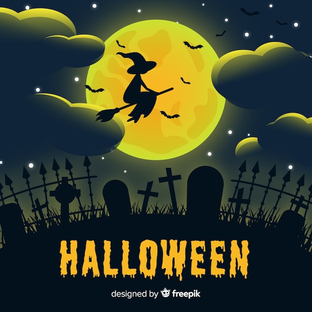 Halloween background in flat design