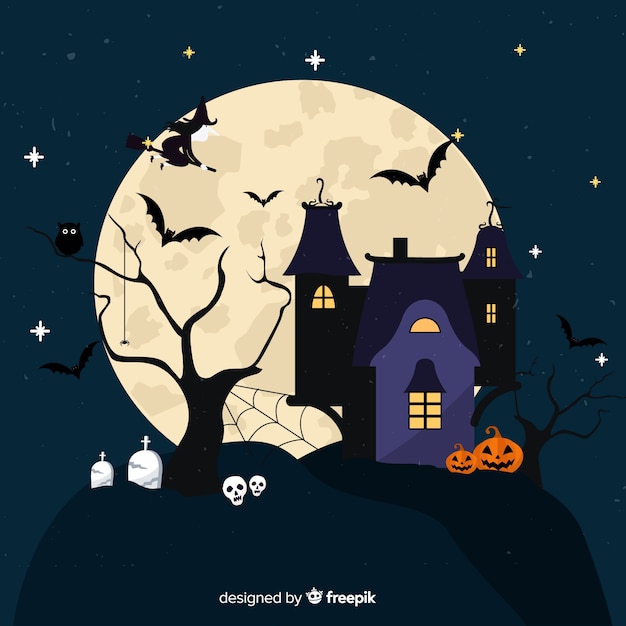 Sfondo di halloween in design piatto