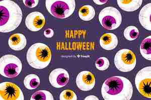 Free vector halloween background in flat design