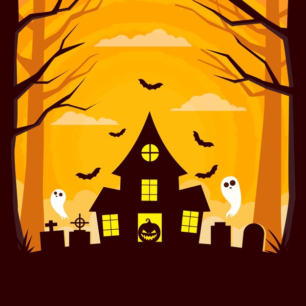 Halloween background flat design
