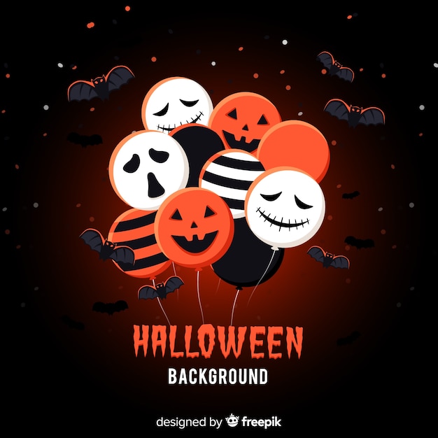 Free vector halloween background with balloons
