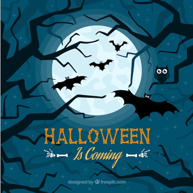 Free vector halloween background with bats