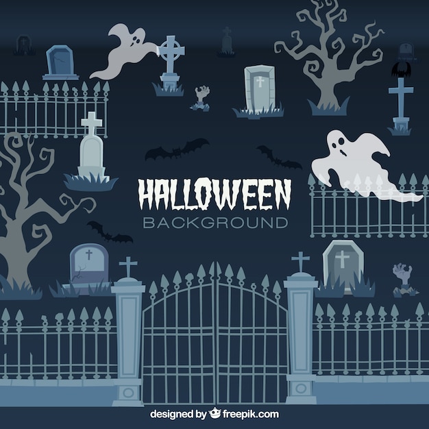 Halloween background with cementery design