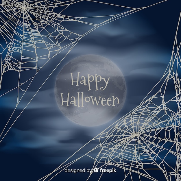 Halloween background with cobweb