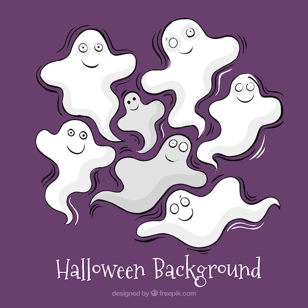 Хэллоуин фон с жуткими призраками