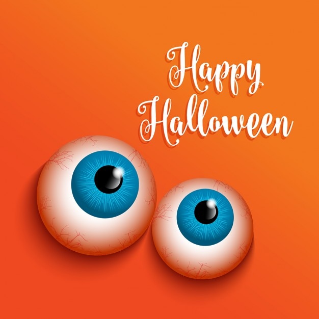 Vettore gratuito sfondo di halloween con disegno occhi strano