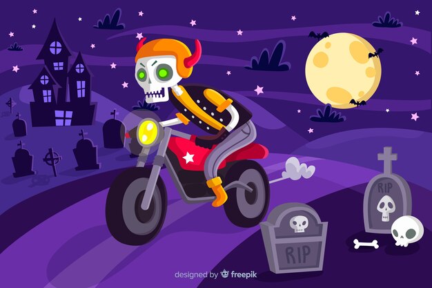 Halloween background with flat design