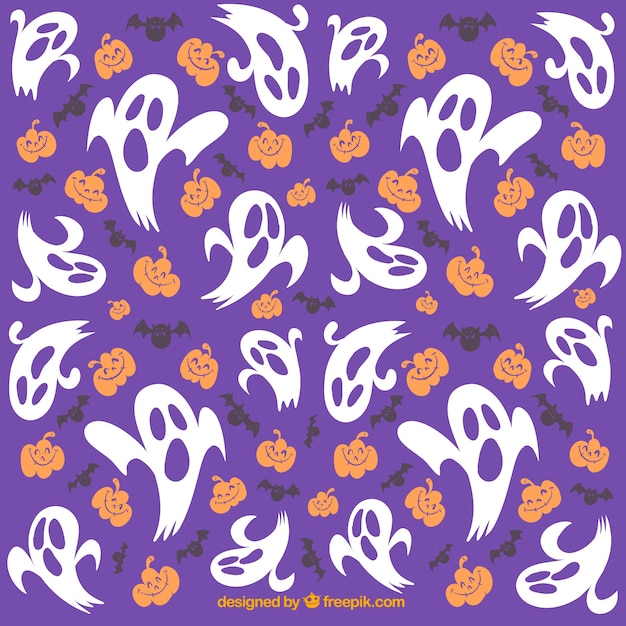 Halloween background with ghosts