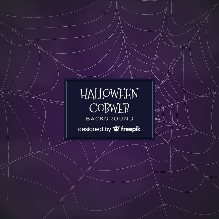 Free Vector halloween background with hand drawn cobweb
