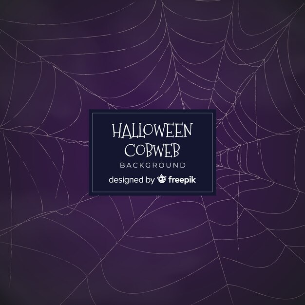 Halloween background with hand drawn cobweb