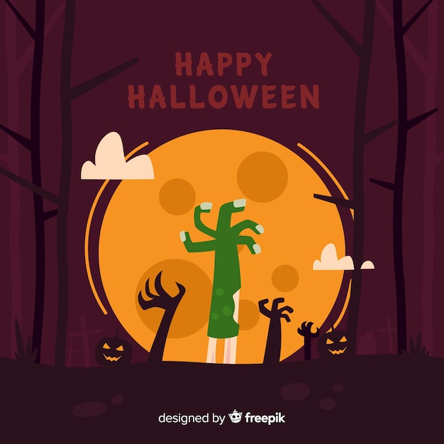 Halloween background with hands