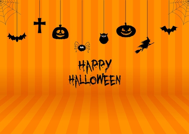 Halloween background with hanging decorations
