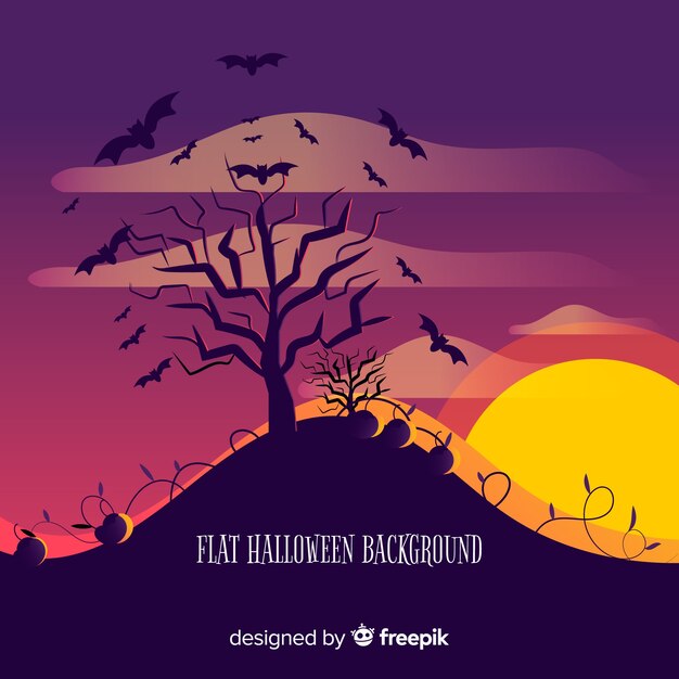 Halloween background with tree