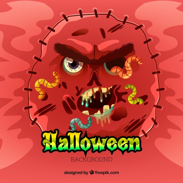 Halloween background with zombie